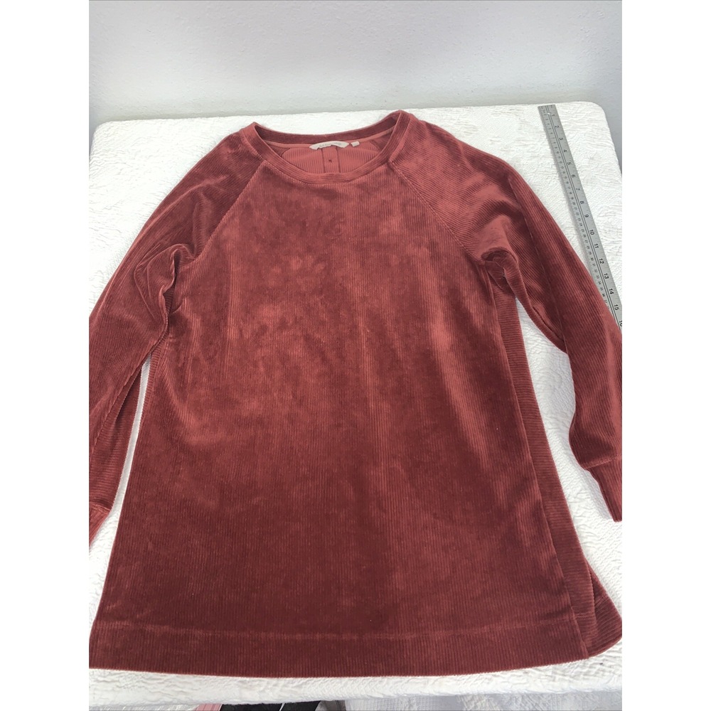 Soft Surroundings Rust Caroline Velour Corduroy Pullover Button Back Tunic Large